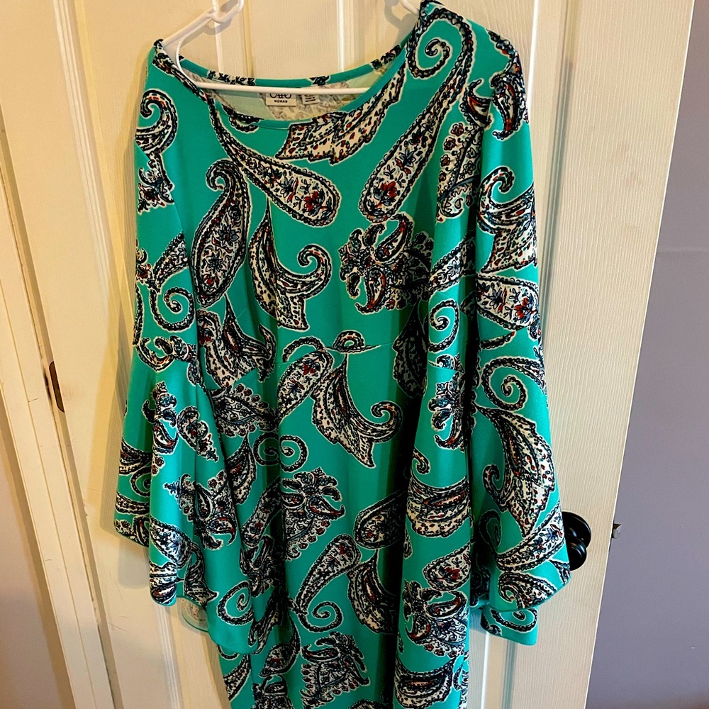 Women’s aqua paisley  dress sz 18w to 20 w